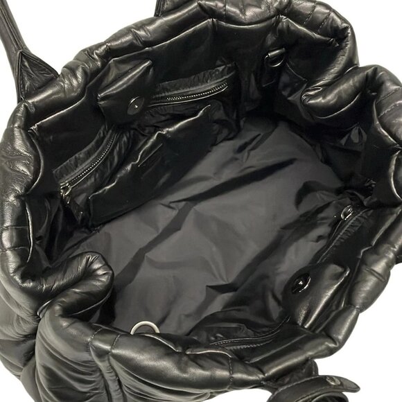 Auth PRADA Nappa Bomber BN2647 Black Leather Tote Bag - Picture 6 of 16